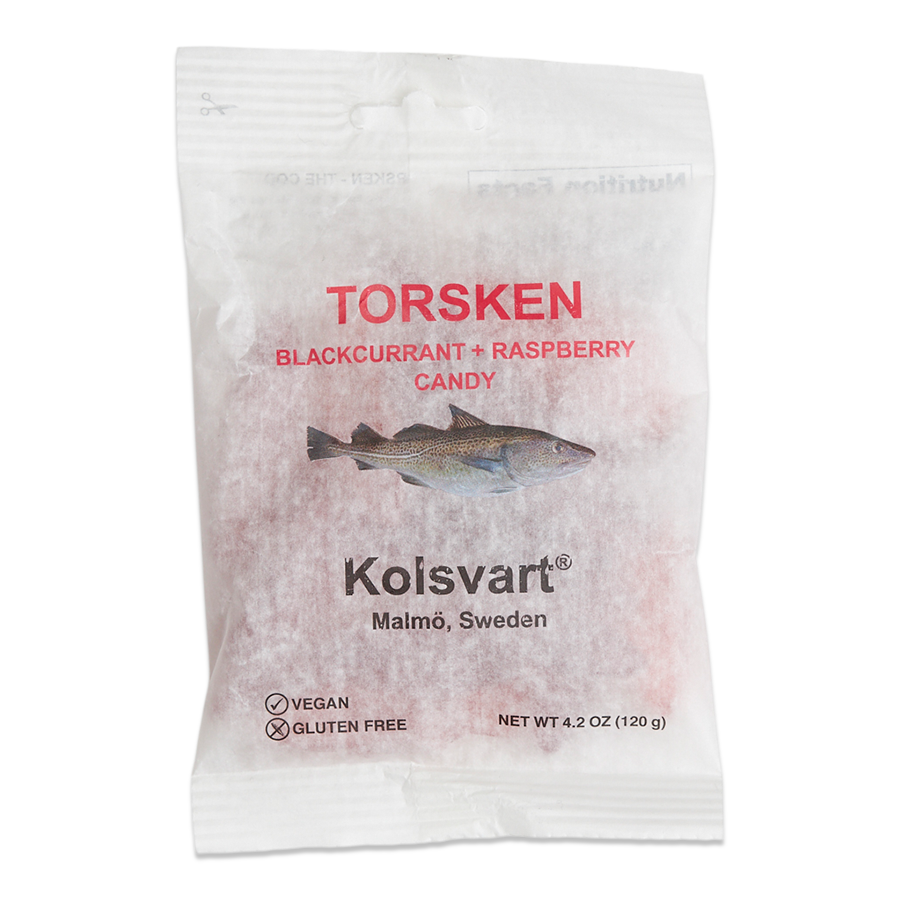 Kolsvart - Torsken Blackcurrant & Raspberry Candy Fish - 4.2 oz - Italian  Products