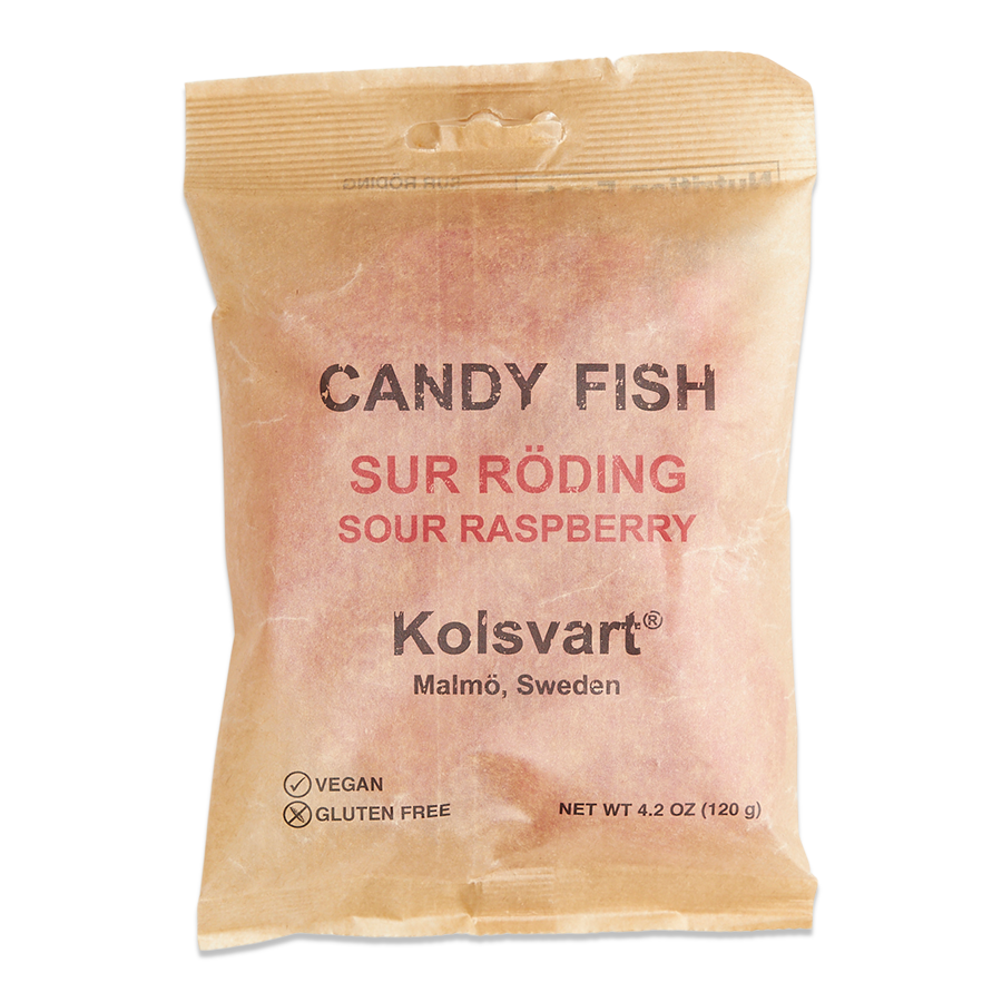 Kolsvart - Sour Roding Sour Raspberry Candy Fish - 4.2 oz - Italian Products