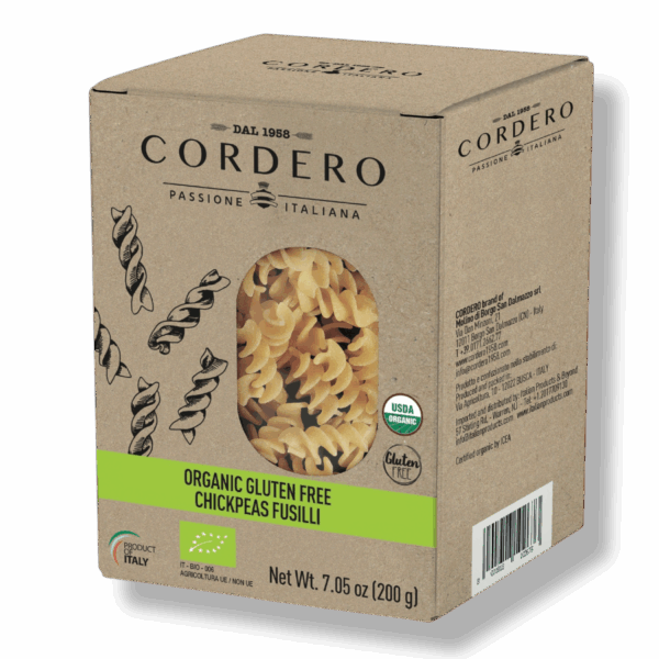 CORDERO - Organic Gluten Free Chickpeas Fusilli Pasta - 7.05 oz