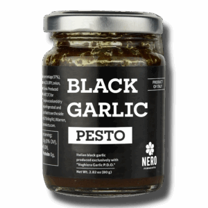 NERO FERMENTO - Italian Black garlic Pesto with Walnuts, Basil, & Black Voghiera PDO Garlic - 2.82 oz
